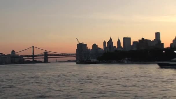 New York Skyline 2010 Році Sunset Масштаб — стокове відео