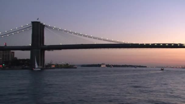 Бруклинский Мост Нью Йорке — стоковое видео