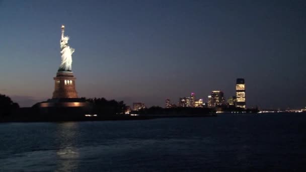 Skyline New York City 2010 Notte — Video Stock