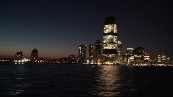 New York City Skyline 2010 Éjjel — Stock videók