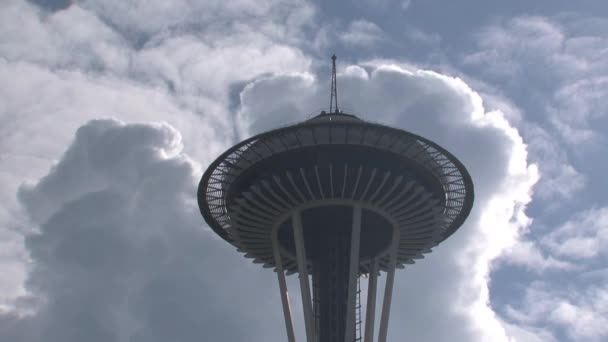 Time Lapse Space Needle Seattle Estados Unidos — Vídeos de Stock