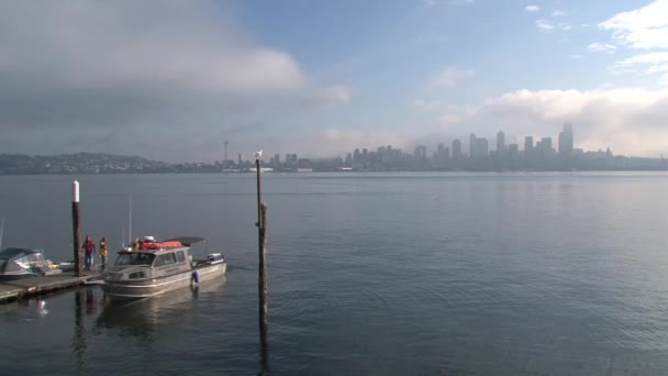 Hazy Skyline Seattle Egyesült Államok — Stock videók