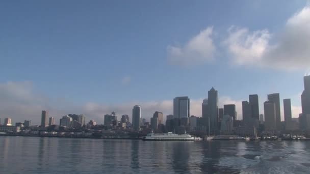 离开美国西雅图的渡船 — 图库视频影像