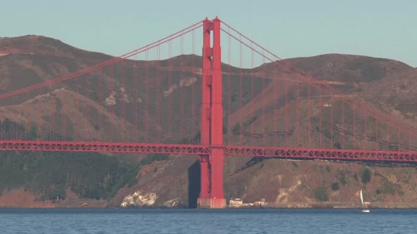 Chiudere Golden Gate Bridge Zoom Out — Video Stock