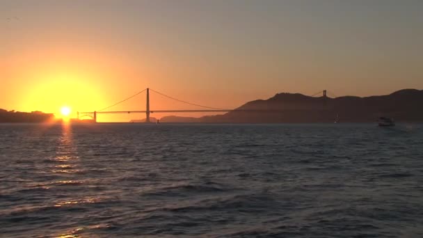 Puesta Sol Del Puente Golden Gate — Vídeos de Stock