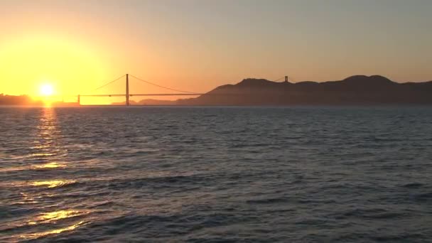 Puesta Sol Del Puente Golden Gate — Vídeos de Stock