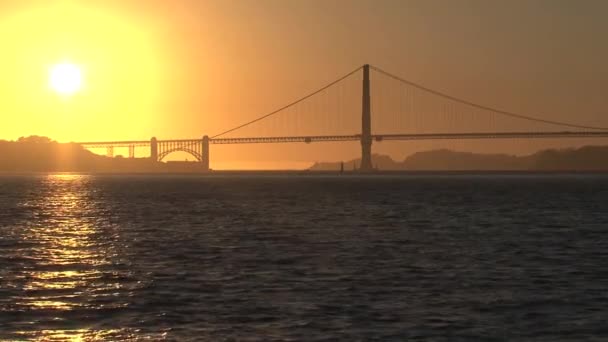 Pôr Sol Golden Gate Bridge — Vídeo de Stock