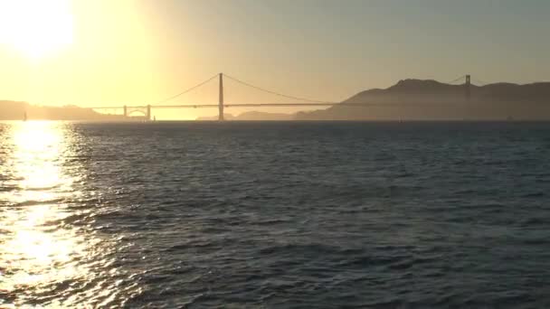 Puesta Sol Del Puente Golden Gate — Vídeos de Stock