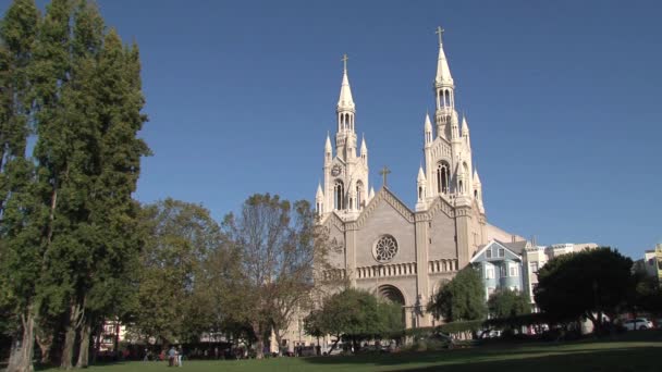 Церковь Петра Павла Итальянская Церковь Запада Сан Франциско — стоковое видео