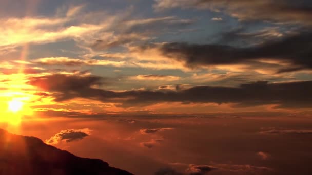 サンセットタイムラプスビュー Haleakala Crater Maui Hawaii — ストック動画