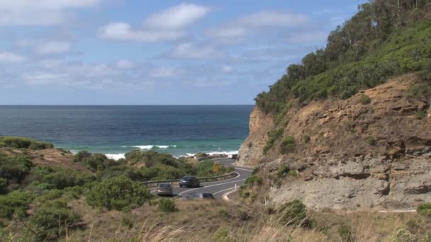澳大利亚大海大道上的汽车 — 图库视频影像