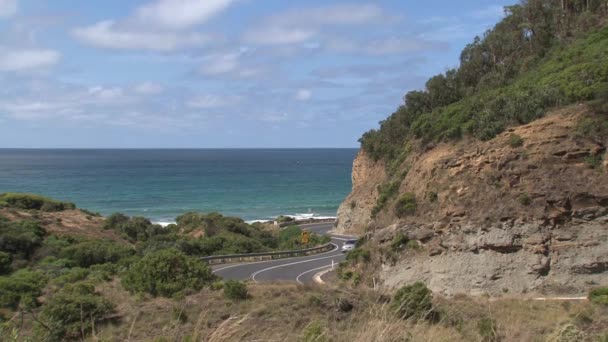 Autos Carretera Great Ocean Road Australia — Vídeos de Stock