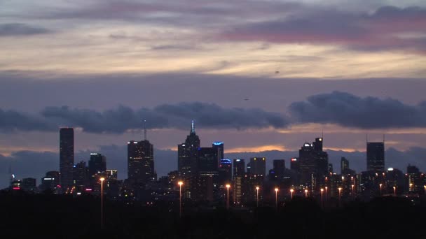 Melbourne Ciudad Por Noche — Vídeo de stock