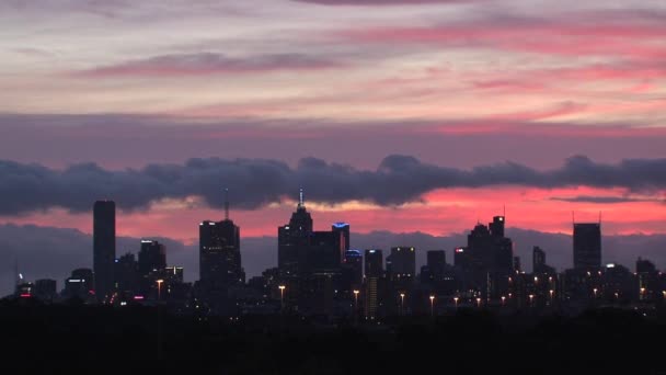 Melbourne Skyline Aika Raukeaa Australiassa — kuvapankkivideo