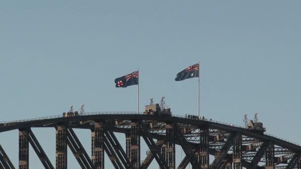 Sydney Harbour Bridge Zoom Out — Stock Video