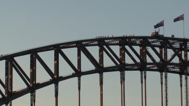 Περπατώντας Στη Γέφυρα Του Λιμανιού Του Σίδνεϊ Αυστραλία — Αρχείο Βίντεο