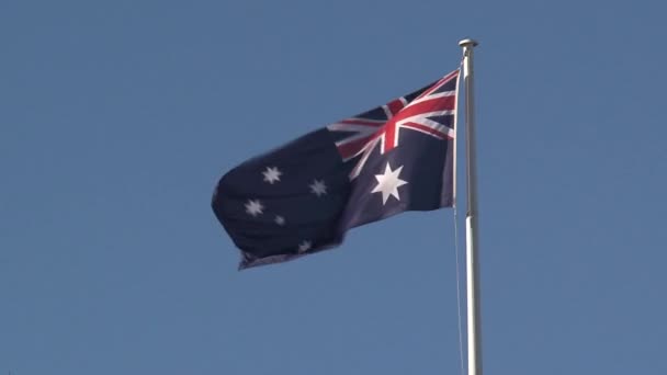 Σημαία Αυστραλίας Στο Hobert Αυστραλία — Αρχείο Βίντεο