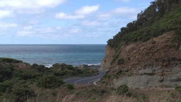 Bilar Vid Great Ocean Road Australien — Stockvideo