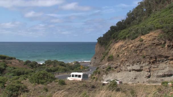 Машини Великому Океанському Шляху Австралія — стокове відео