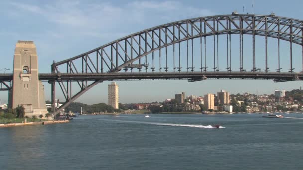 Sydney Harbour Bridge Zoom Out Australia — Wideo stockowe