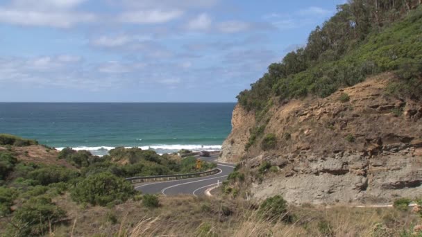 Autos Carretera Great Ocean Road Australia — Vídeos de Stock