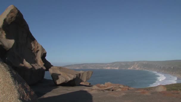 Opmerkelijke Rotsen Kangaroo Island Australië — Stockvideo