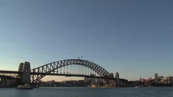 Ponte Sul Porto Sydney Opera House Pan — Video Stock