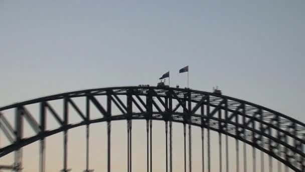 シドニー港橋がズームアウト オーストラリア — ストック動画