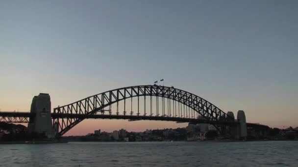 Sydney Harbour Bridge Zoom Out Australia — Wideo stockowe