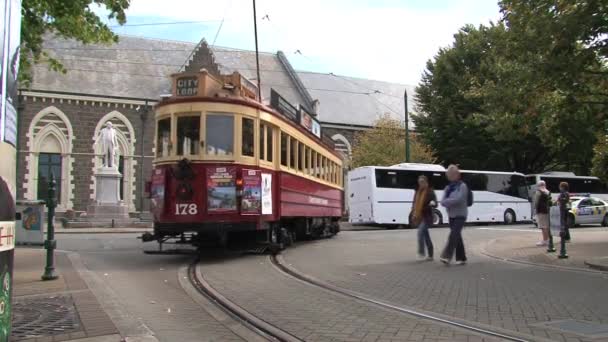 Staden Christchurch Före Jordbävningen 2010 Södra Nya Zeeland — Stockvideo