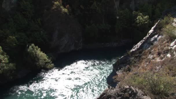 Бунгі Стрибає Квінстауні Нова Зеландія — стокове відео