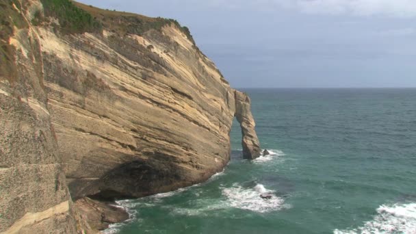 Farväl Split Golden Bay Södra Nya Zeeland — Stockvideo