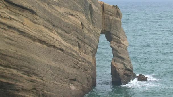 Farväl Split Golden Bay Södra Nya Zeeland — Stockvideo