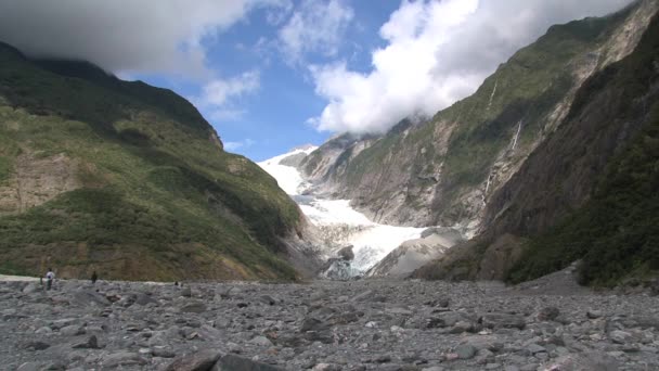 Franz Jozef Glacier Νότιο Νησί Νέα Ζηλανδία — Αρχείο Βίντεο