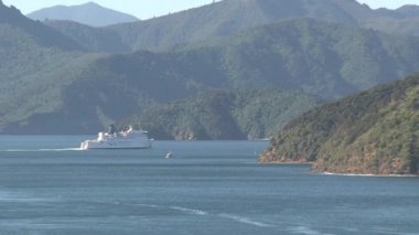 Picton feribot zoom-out, Yeni Zelanda
