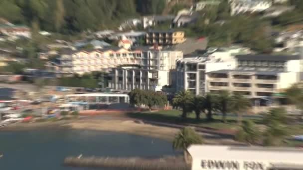 Увеличение Гавани Пиктона Новой Зеландии — стоковое видео
