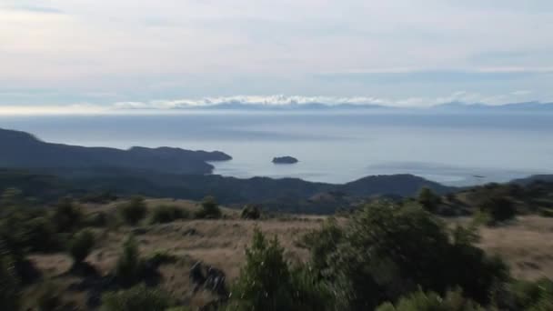 Takaka Hügel Aussichtspunkt Zoom Out Neuseeland — Stockvideo