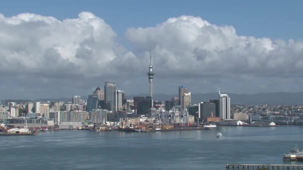 Auckland Skyline Időeltolódás Zéland — Stock videók