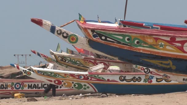 Barcos Pesca Banjul Gambia — Vídeo de Stock