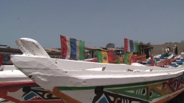 Barcos Pesca Banjul Gambia — Vídeo de stock