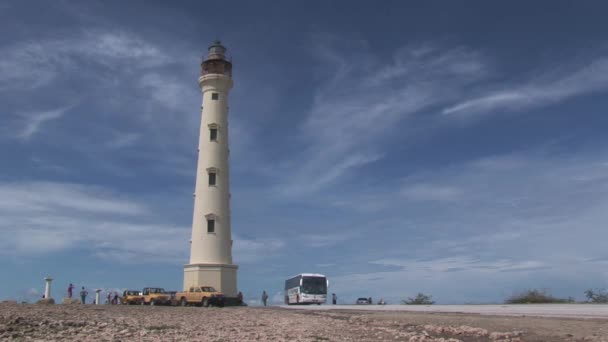 Aruba Világítótorony Karib Tengeren — Stock videók