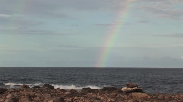 Arco Iris Desde Mar Aruba Isla Caribe — Vídeos de Stock