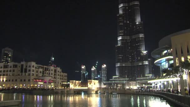 Dubai Fountain Burj Khalifa Dubai — Stock Video