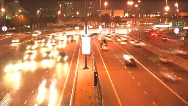 Trafic Timp Noapte Dubai — Videoclip de stoc