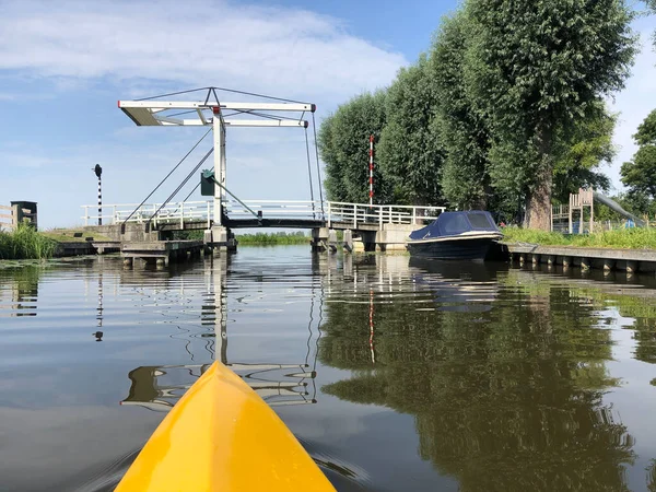 Kanovaren Door Het Kanaal Rond Ijlst Friesland Nederland — Stockfoto