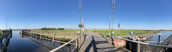 Panorama Depuis Une Écluse Canal Electra Pays Bas — Photo