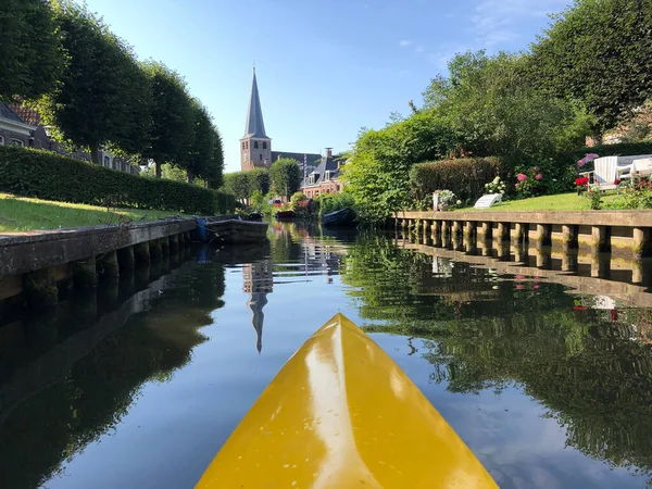 Kanovaren Door Het Kanaal Ijlst Friesland — Stockfoto