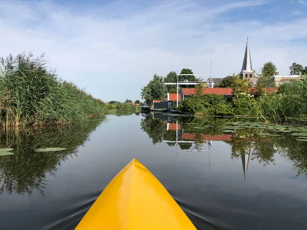 Kanovaren Door Het Kanaal Rond Ijlst Friesland Nederland — Stockfoto