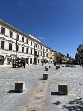 Polonya 'nın eski Lublin şehrinde bir sokak.