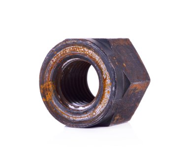 Eski paslı vida beyaz bir arka planda izole